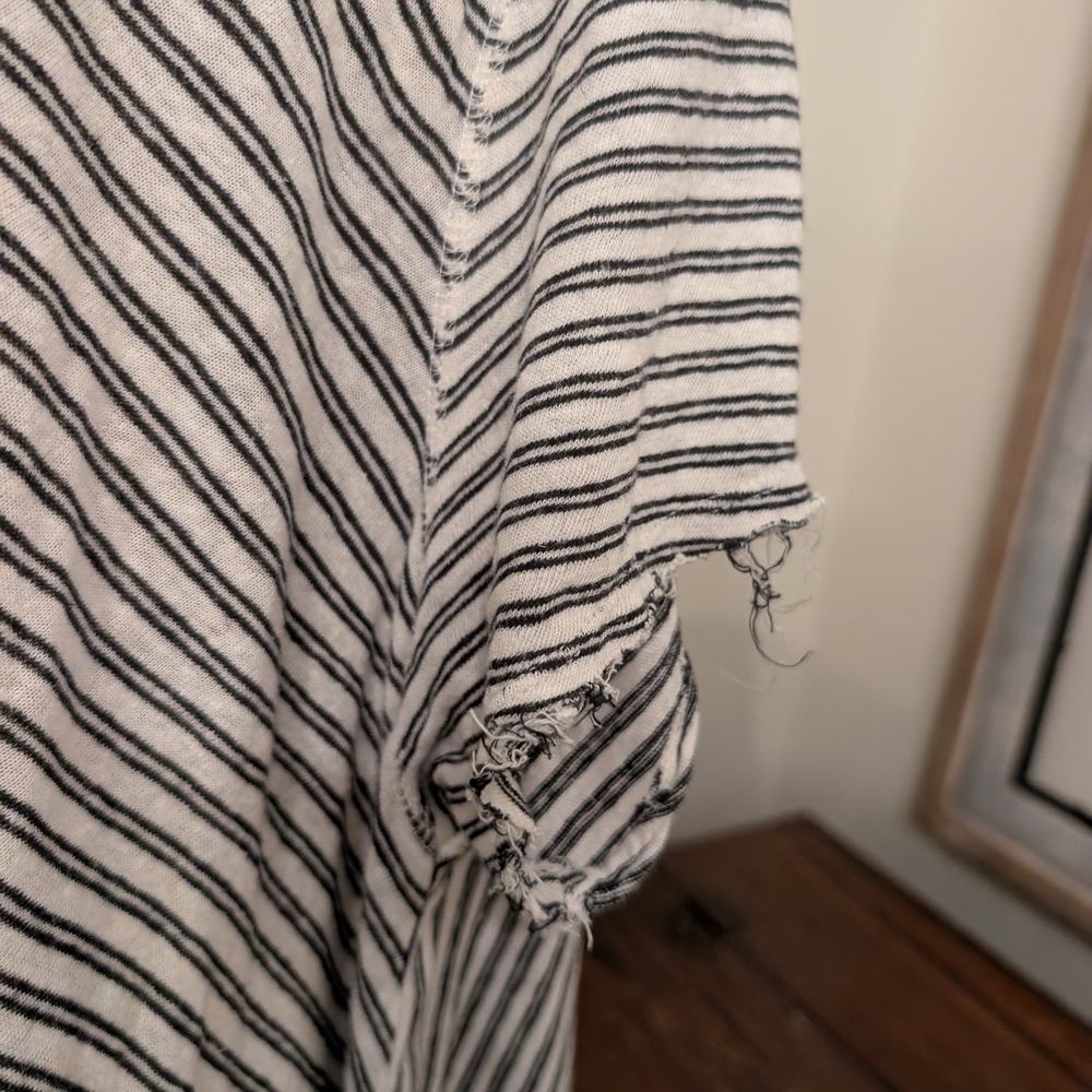 We The Free Black and White Striped Short Sleeve Top - Picture 3 of 5